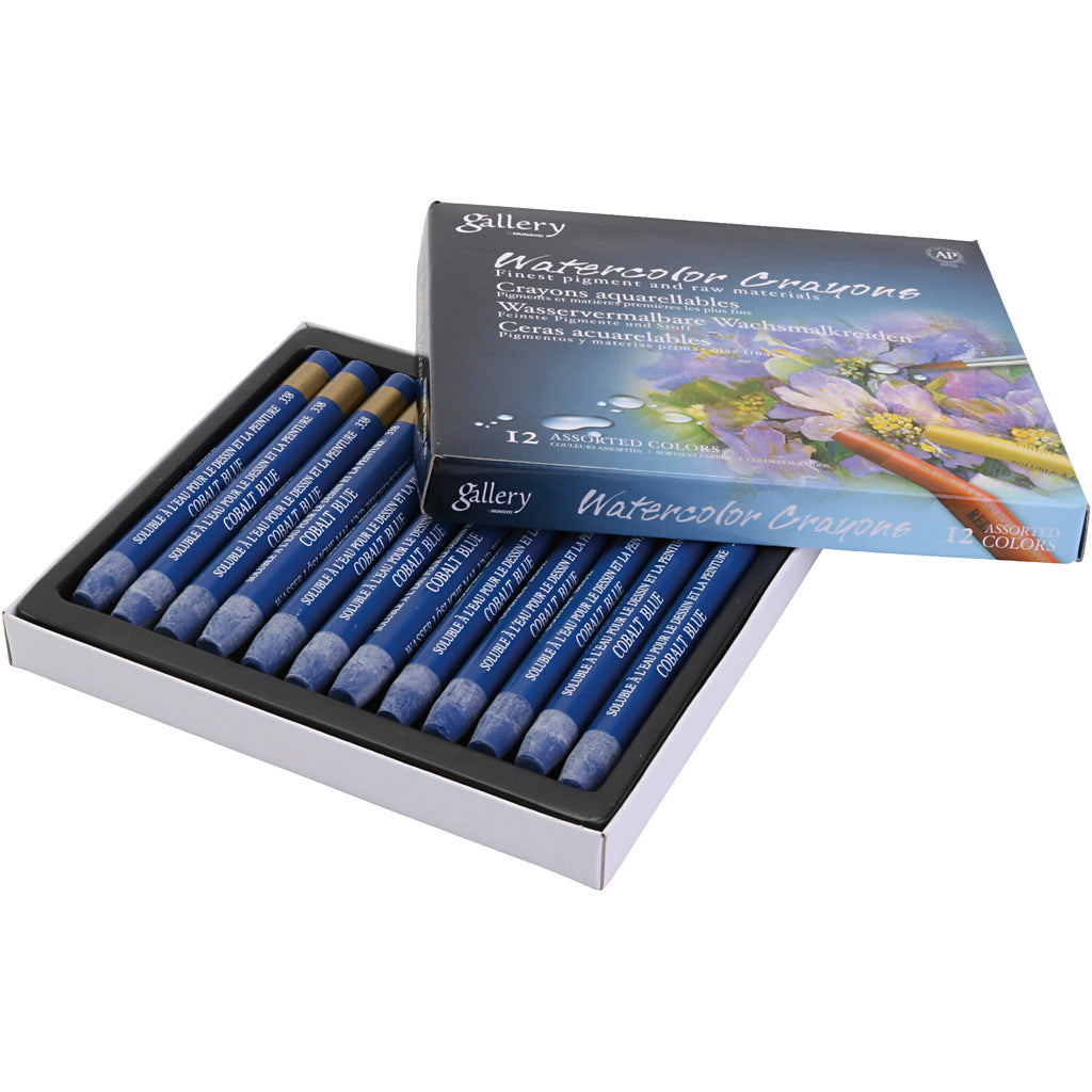 Watercolor Crayons, cobalt blue (338), 12 pc