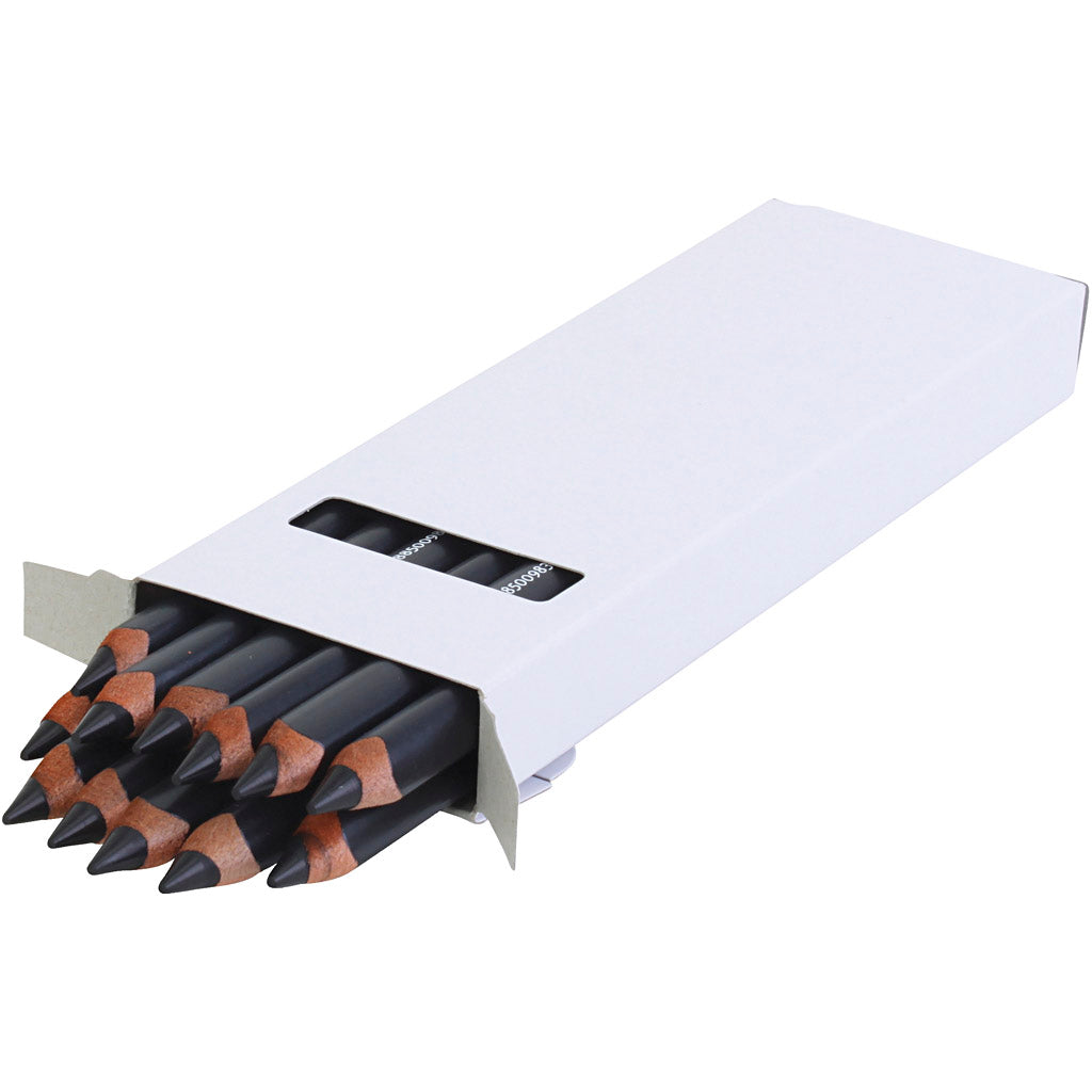 edu Jumbo Coloured Pencils, thickness 10 mm, lead 6,25 mm, black, 12 pc