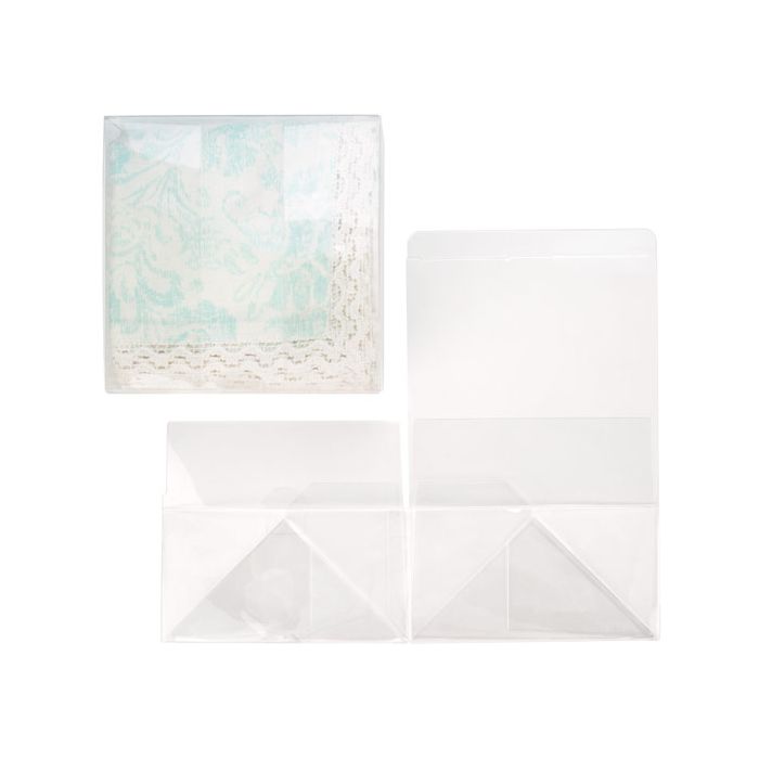 Plastic Gift Boxes 14.3x14.3x7.6cm Food Safe with Autolock Bottom