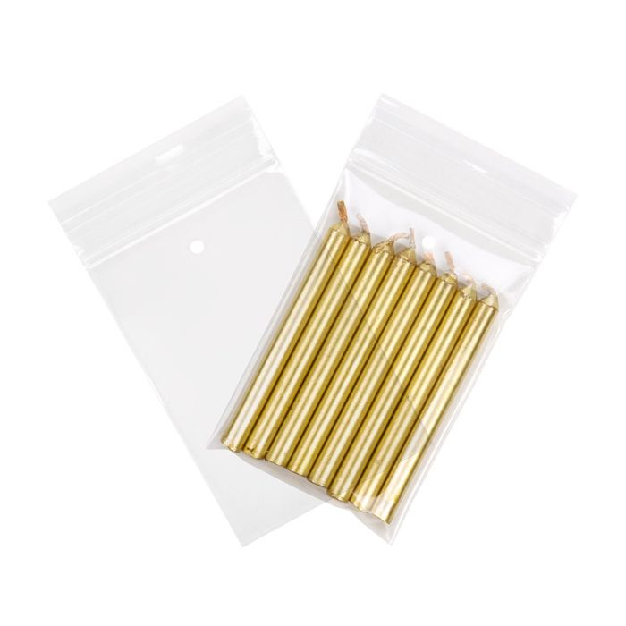 Grip Seal Bags with Hang and Vent-hole 5x7.5cm Crystal Clear PP 50 micron