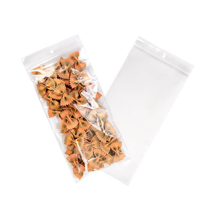 Grip Seal Bags with Hang hole 12.5x25.5cm Crystal Clear PP 50 micron