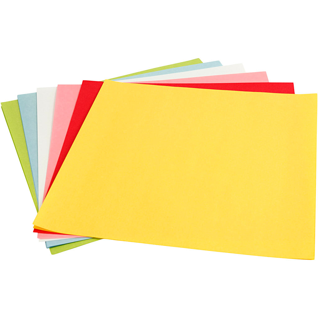 Light paper, sheet 30x30 cm, 80 g, standard colours, 12 sheet