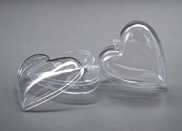 Plastic Transparent Heart 10cm