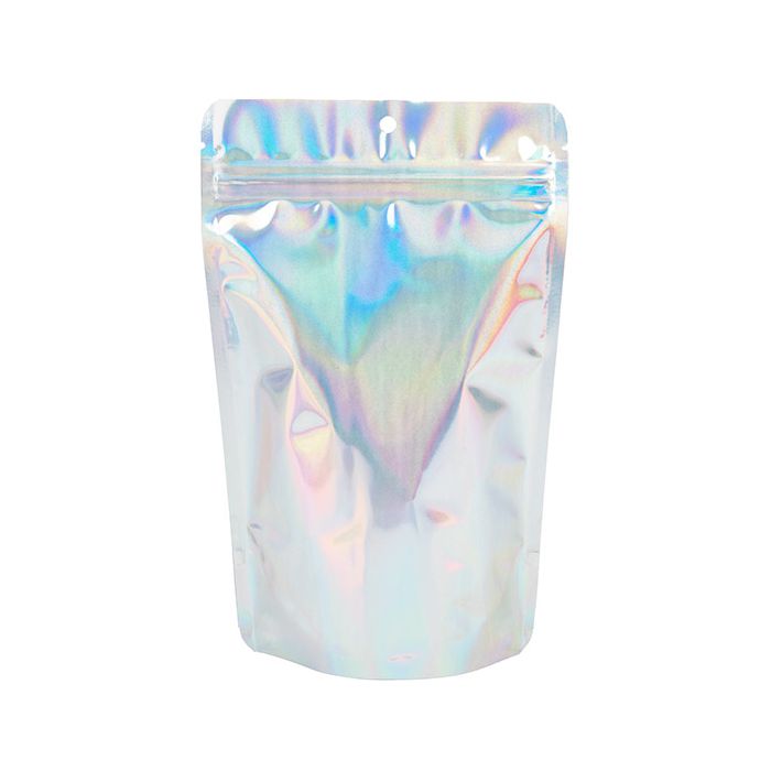 Stand Up Pouches Iridescent/Holographic 13x7,9x20,6cm With Hanghole