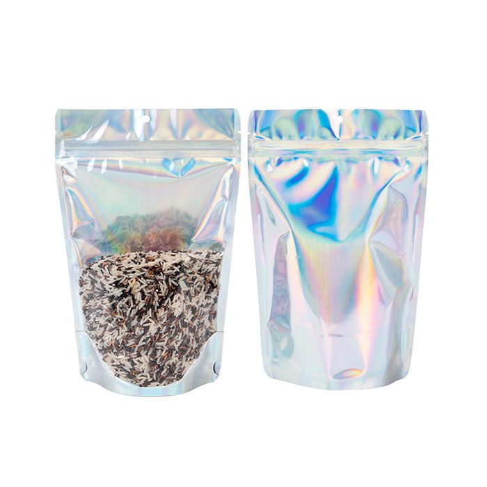 Stand Up Pouches Transparent/holographic 14,9x8,9x23,2cm With Hanghole