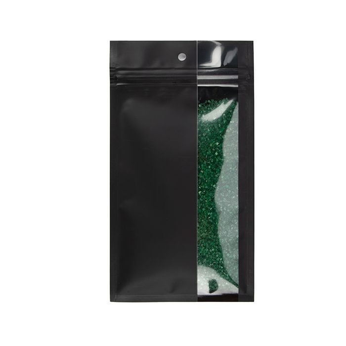 Grip Seal Bags Matte Black W/Vertical Window 10,2x16,5 cm