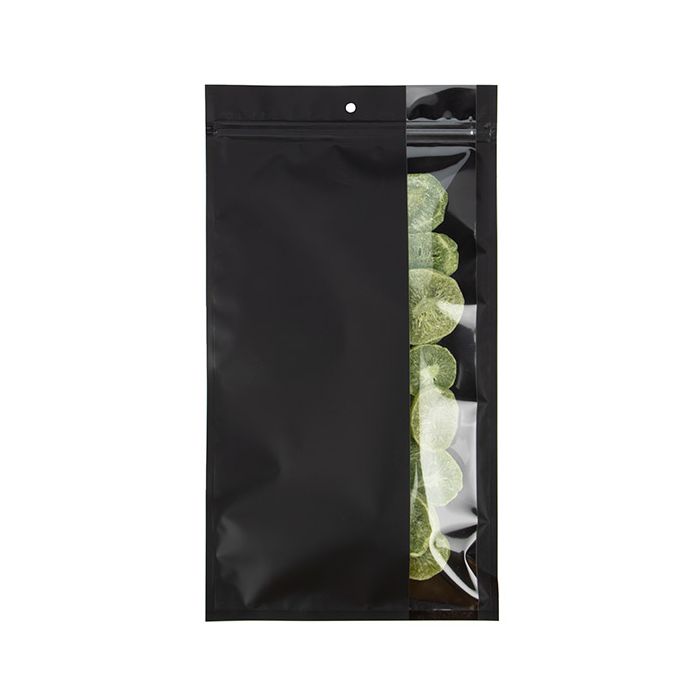 Grip Seal Bags Matte Black W/Vertical Window 17,8x30,5 cm