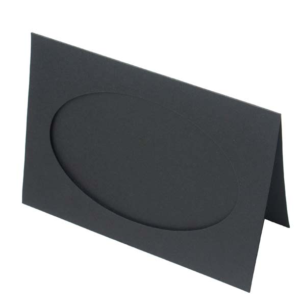 Cards Black with 10 1/2x16.3 Oval cut - Outer size for 12.5x17.5 print 240g 13x17.8cm