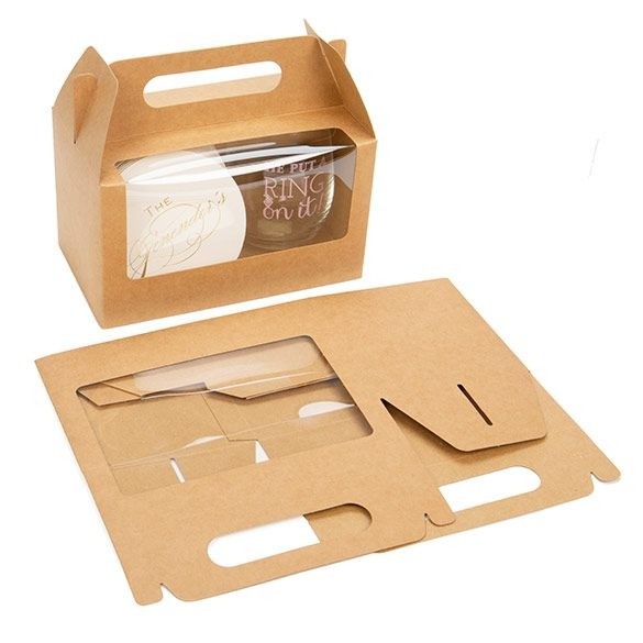 Kraft Paper Handle Box 17.8x10.2x10.2 cm w/ Window