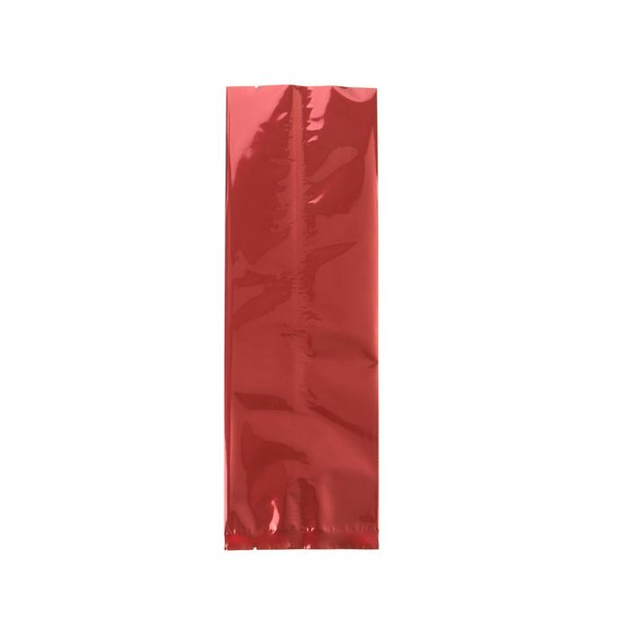 Plastic Bags Red 10.2x30.5cm Metallised and Sealable