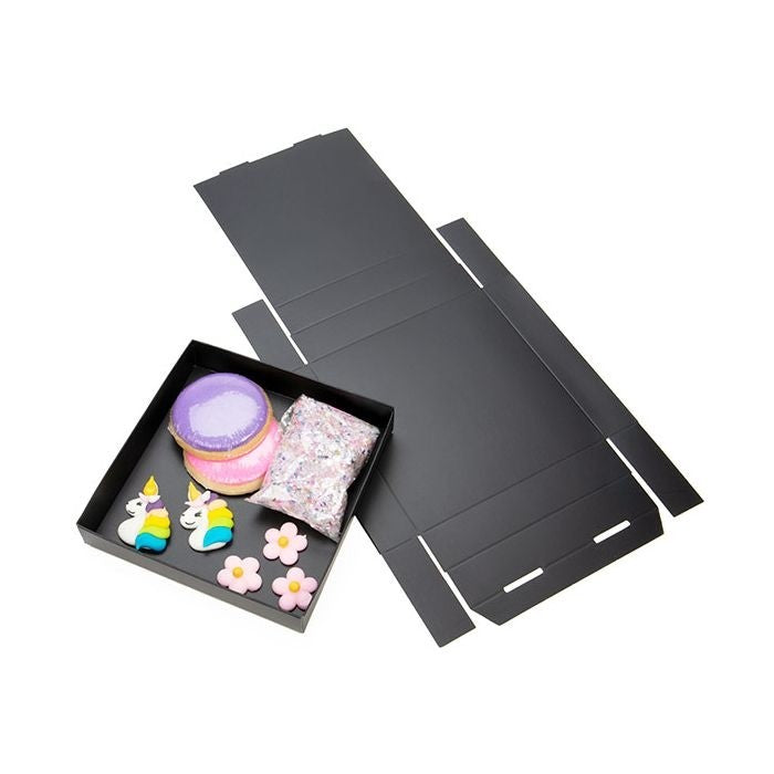Black Kraft Gift Boxes Bottom 13x2.5x13.3cm
