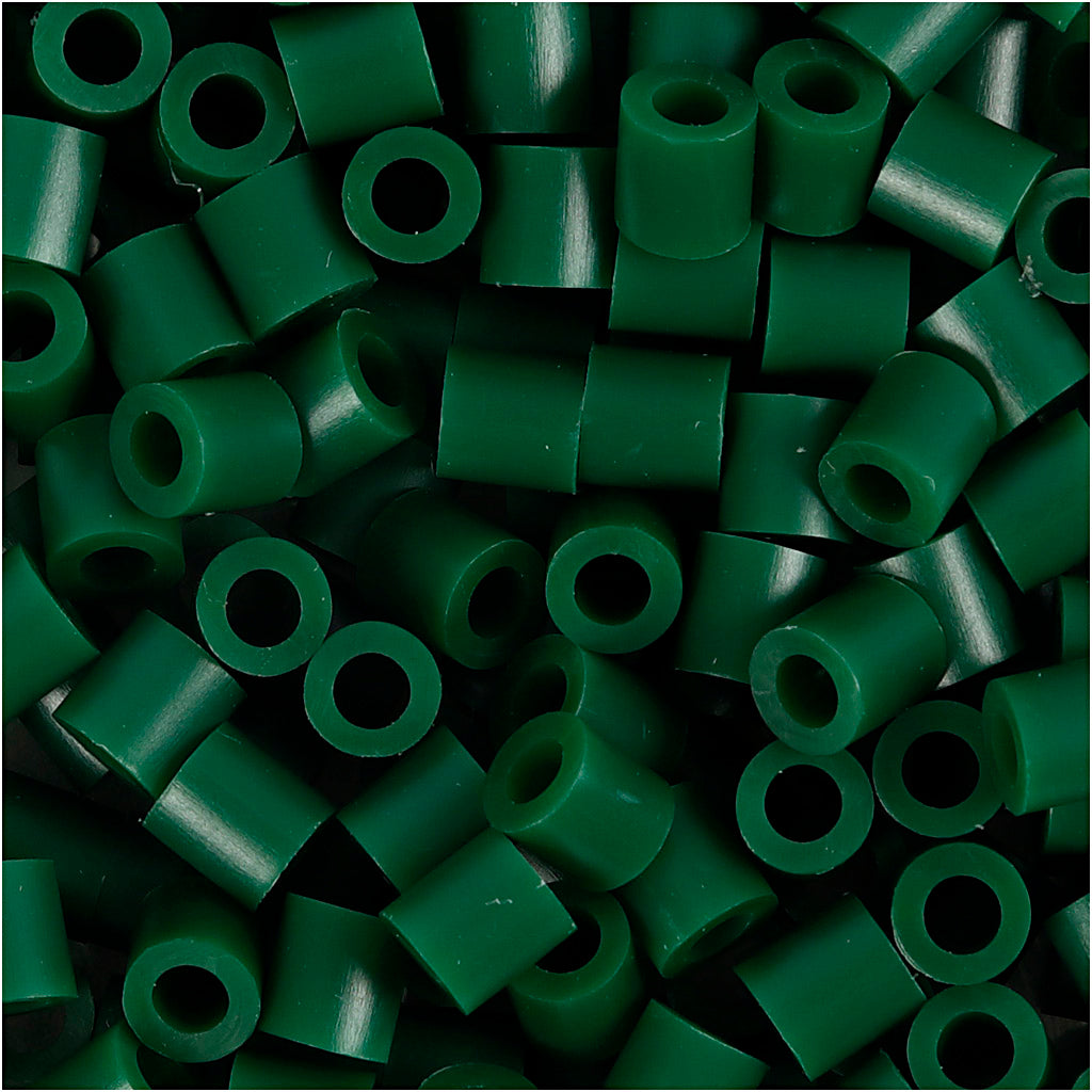 Bügelperlen, Größe 5x5 mm, Lochgröße 2,5 mm, medium, Grün (32230), 1100 Stk/ 1 Pck [HOB-751380]