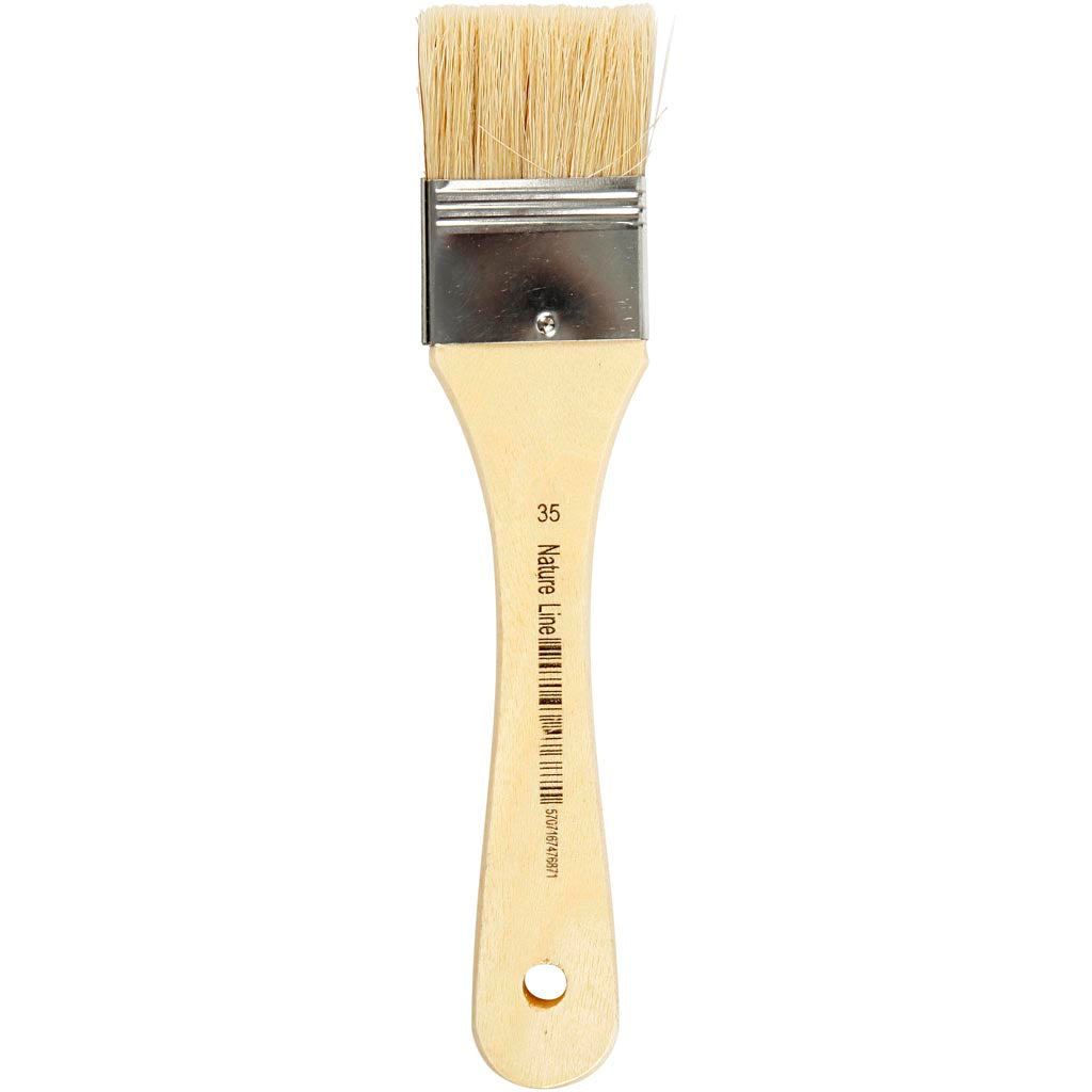 Varnish Brushes, L: 18,5 cm, W: 35 mm, flat, 12 pc
