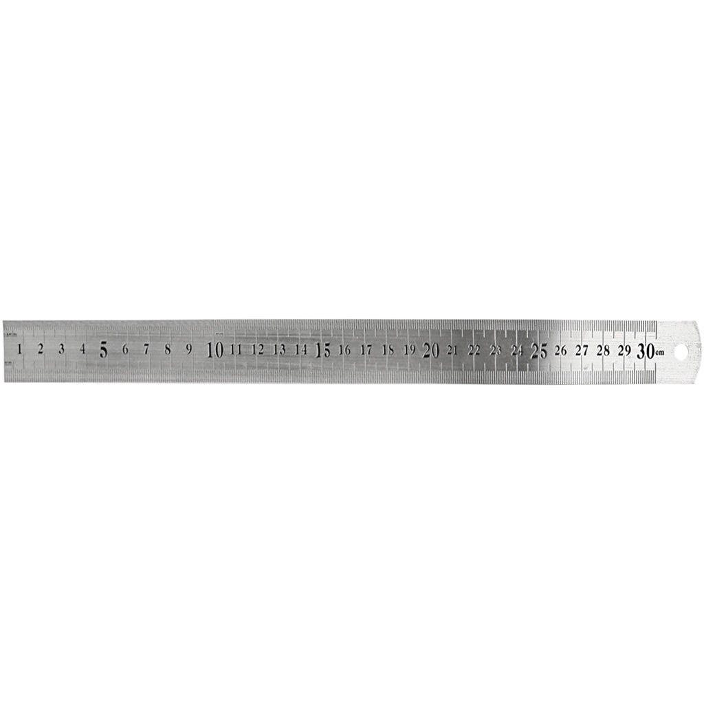 Steel ruler, L: 30 cm