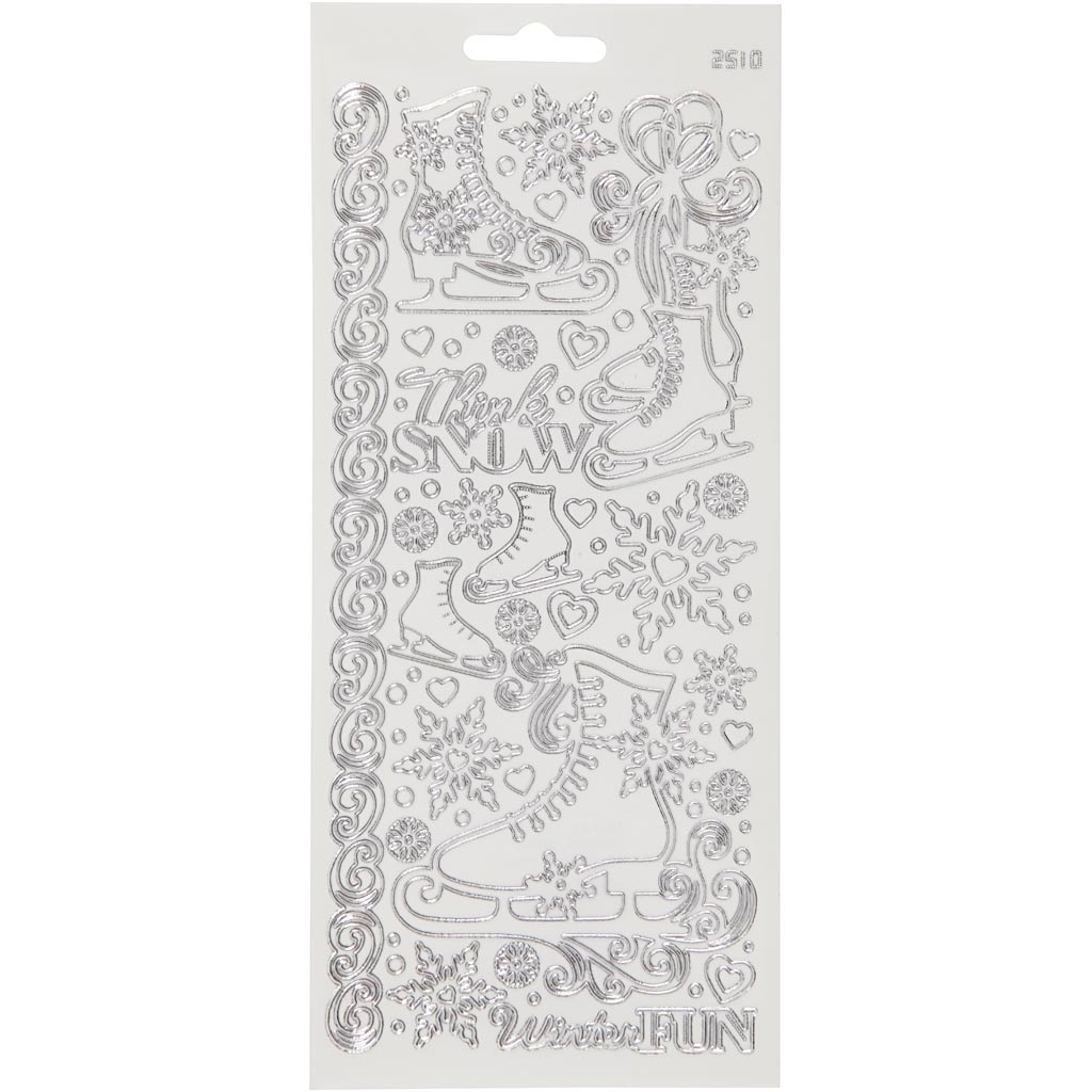 Stickers, ice skates, sheet 10x23 cm, 1 sheet