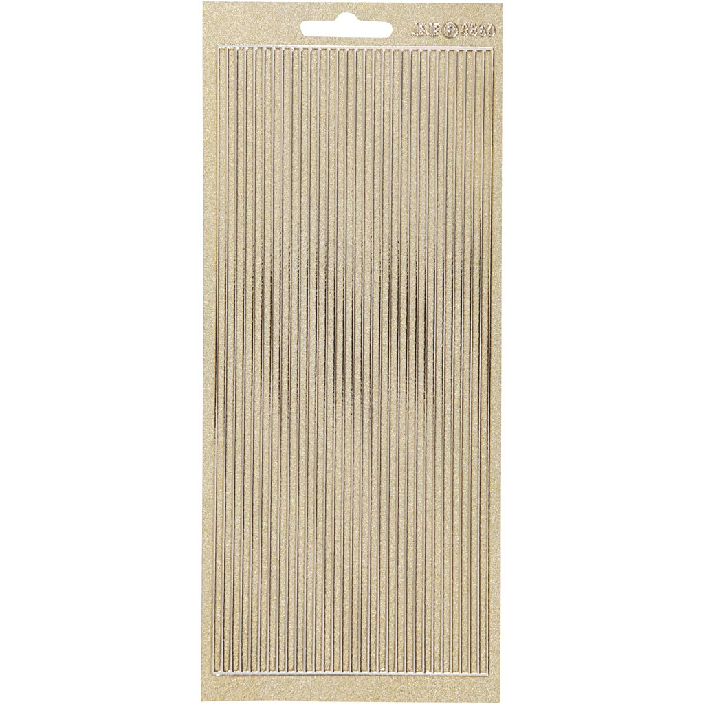 Stickers, borders, sheet 10x23 cm, gold, 1 sheet