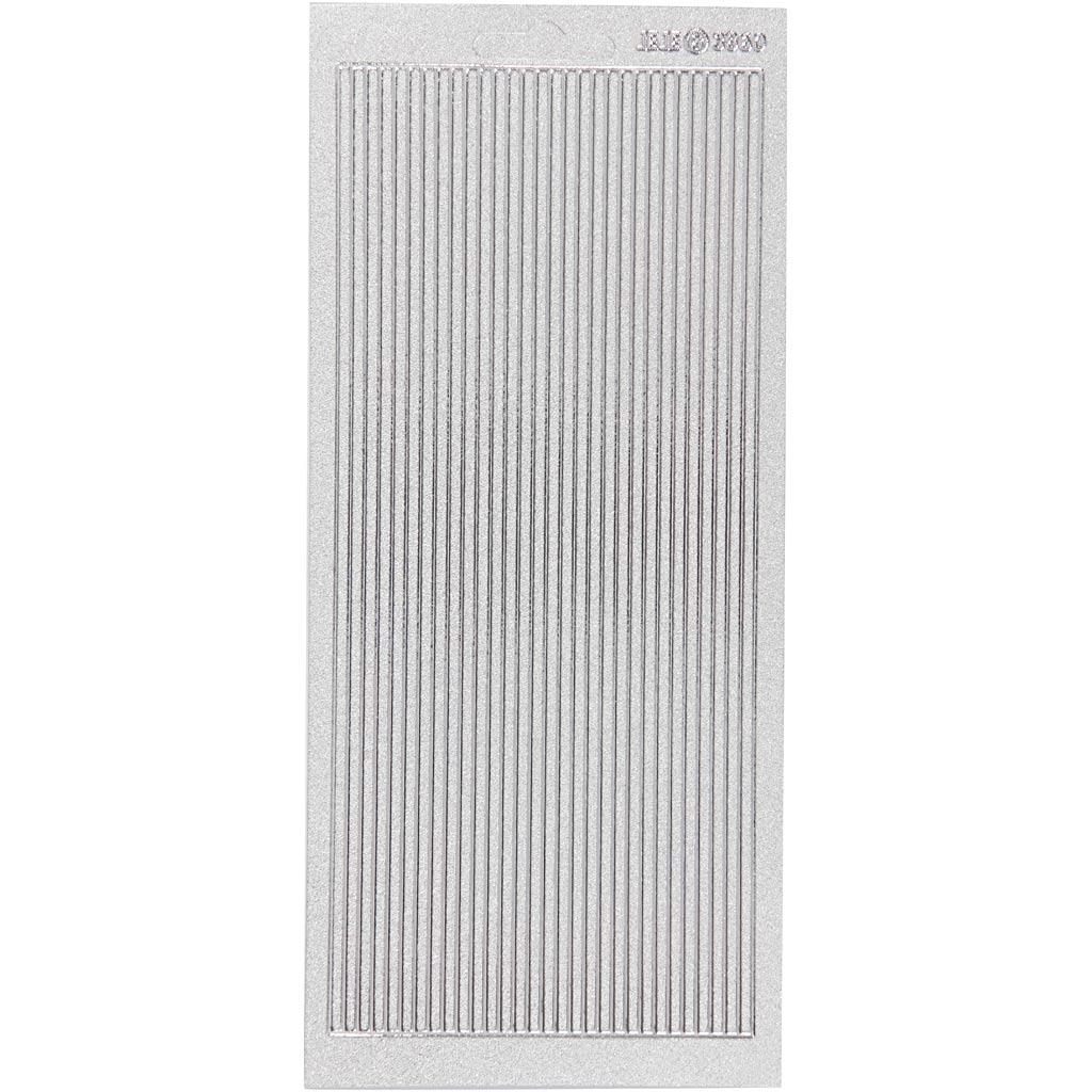 Stickers, borders, sheet 10x23 cm, silver, 1 sheet