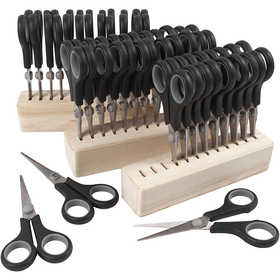 Kinderscheren, L 14 cm, für Rechts- und Linkshänder , Schwarz, 1 Set [HOB-11199]