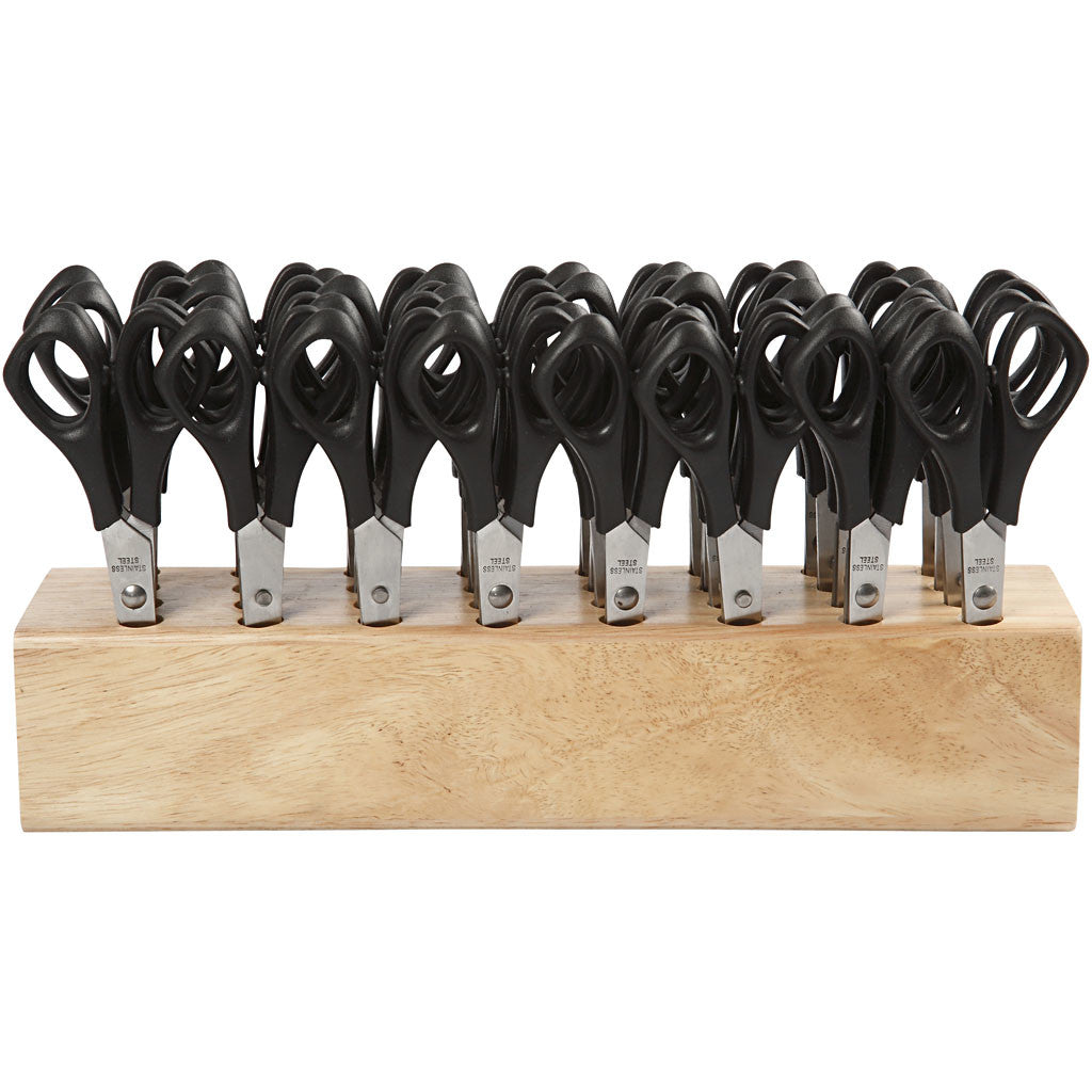 Schulscheren mit Ständer - Sortiment, L 14 cm, Rund, 1 Set [HOB-11228]