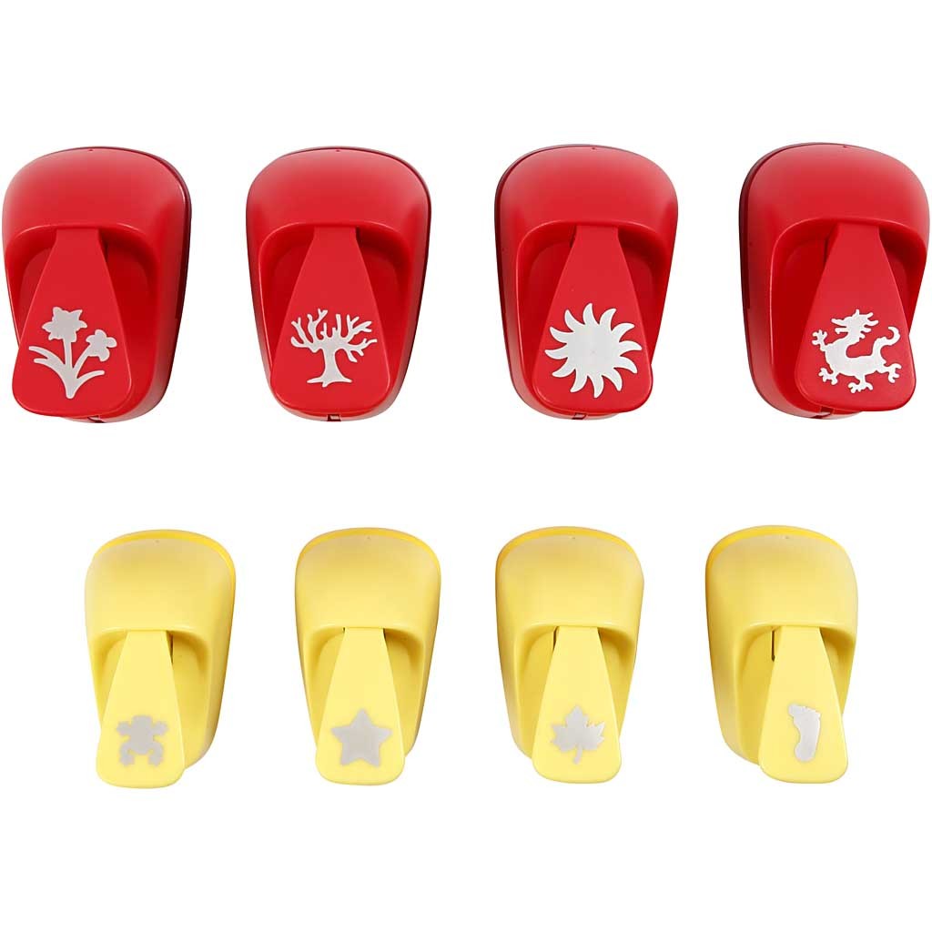 Motivstanzer, Alltagsmotive, Größe 15+23 mm, 2x4 Stk/ 1 Pck [HOB-11269]