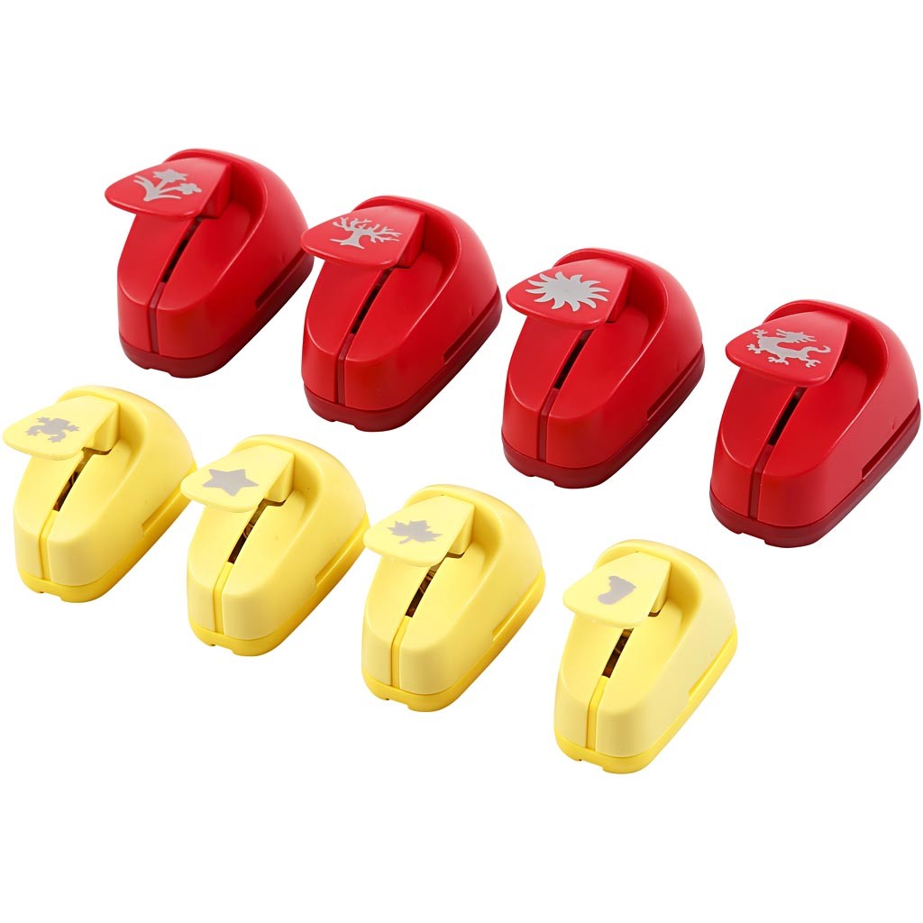 Motivstanzer, Alltagsmotive, Größe 15+23 mm, 2x4 Stk/ 1 Pck [HOB-11269]