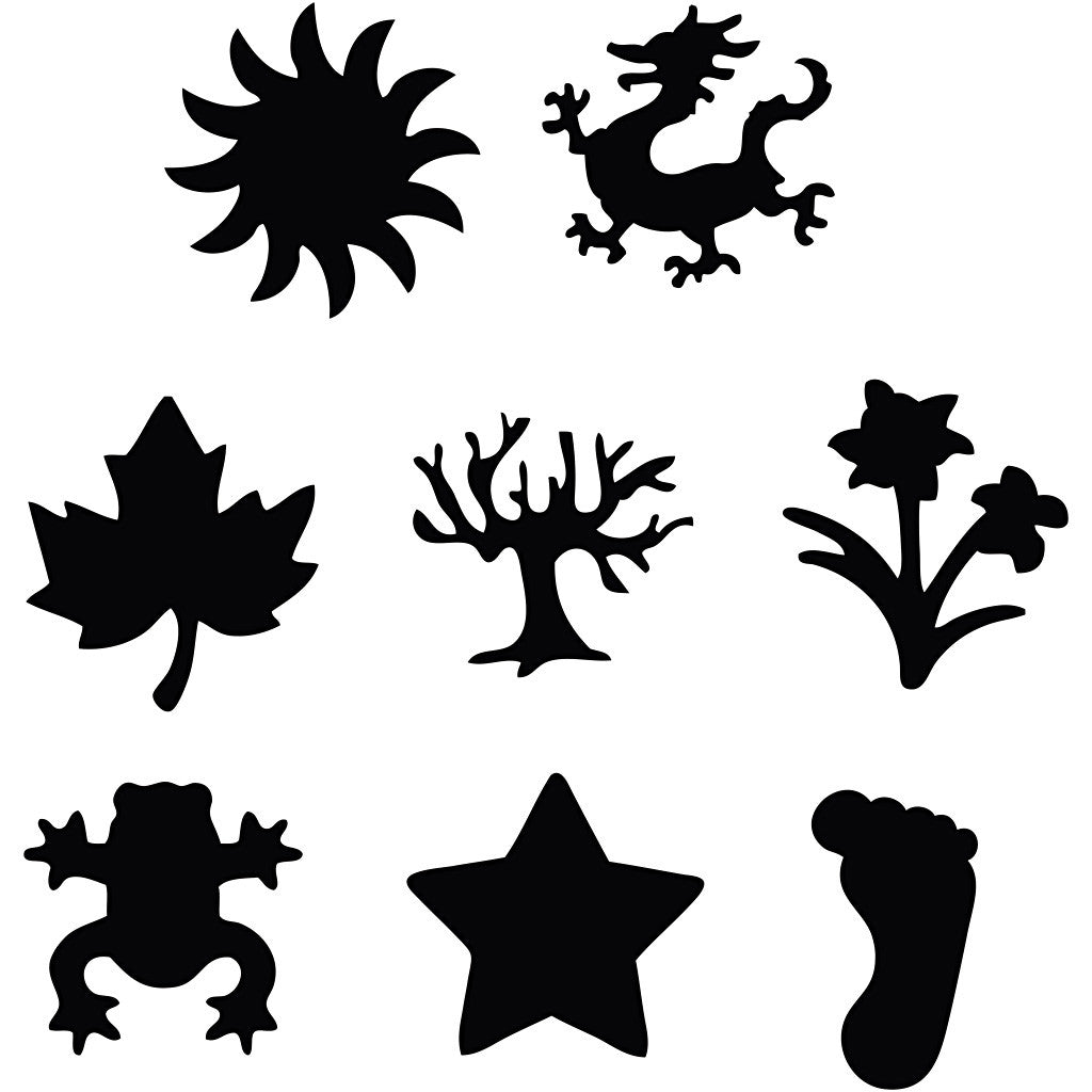 Motivstanzer, Alltagsmotive, Größe 15+23 mm, 2x4 Stk/ 1 Pck [HOB-11269]