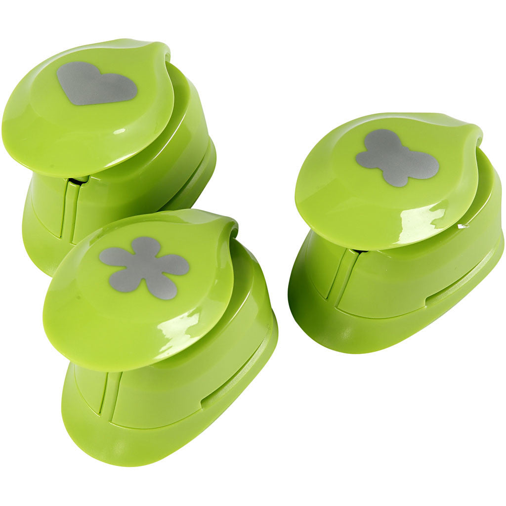 Motivstanzer, Blume, Schmetterling, Herz, Größe 25 mm, 3 Stk/ 1 Pck [HOB-11302]