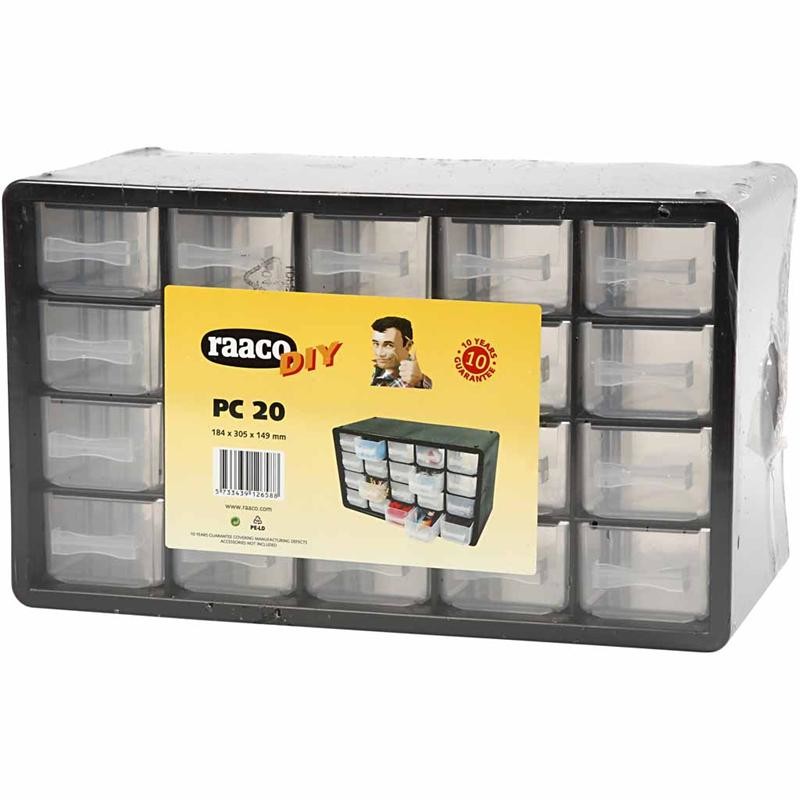 Schubladenregal, Nr. PC 20, Größe 18,4x30,5x14,9 cm, Lochgröße 55x37 mm, 1 Set [HOB-13305]