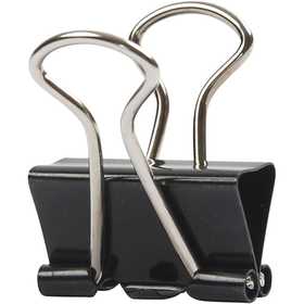 Foldback Klammer, B 19 mm, Schwarz, 40 Stk/ 1 Pck [HOB-14208]