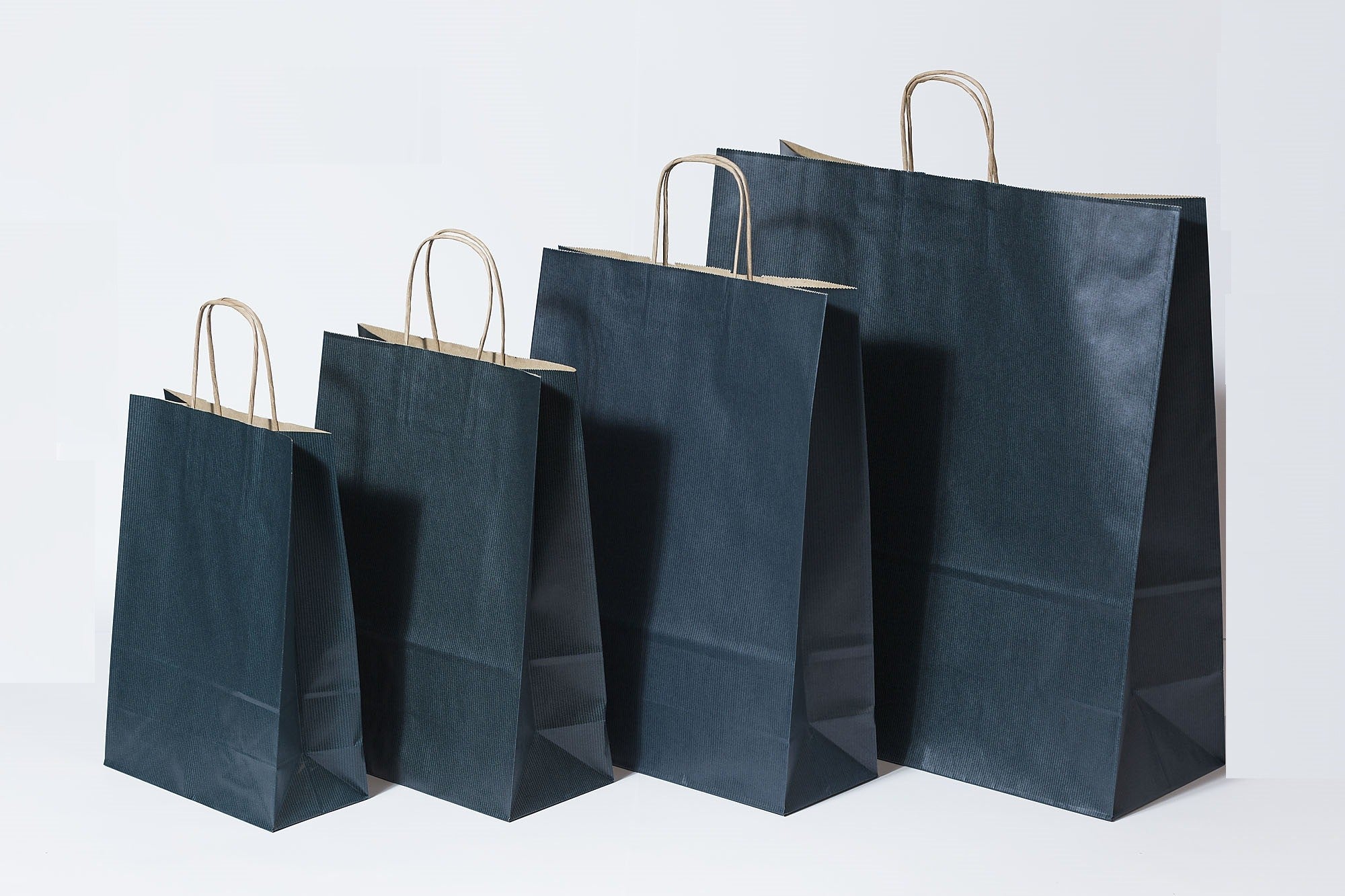 Paper Carrier Bags dark Blue 32+12x41cm Kraft 100 grams