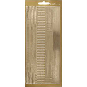 Sticker, Bordüren, Blatt 10x23 cm, Gold, 1 Bl. [HOB-170028]