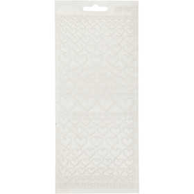 Sticker, Herzen, Blatt 10x23 cm, Transparent, 1 Bl. [HOB-170043]