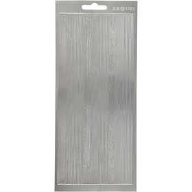 Sticker, Bordüren, Blatt 10x23 cm, Silber, 1 Bl. [HOB-170048]