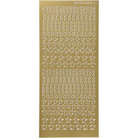 Sticker, Sterne, Blatt 10x23 cm, Gold, 1 Bl. [HOB-170111]
