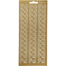 Sticker, Ecken, Blatt 10x23 cm, Gold, 1 Bl. [HOB-170117]
