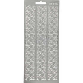 Sticker, Ecken, Blatt 10x23 cm, Silber, 1 Bl. [HOB-170118]