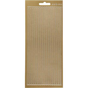 Sticker, Bordüren, Blatt 10x23 cm, Gold, 1 Bl. [HOB-170167]