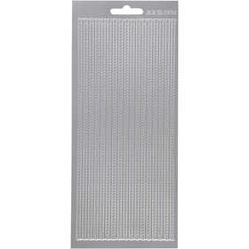 Sticker, Bordüren, Blatt 10x23 cm, Silber, 1 Bl. [HOB-170168]