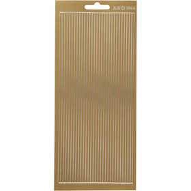 Sticker, Bordüren, Blatt 10x23 cm, Gold, 1 Bl. [HOB-170169]