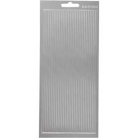 Sticker, Bordüren, Blatt 10x23 cm, Silber, 1 Bl. [HOB-170170]