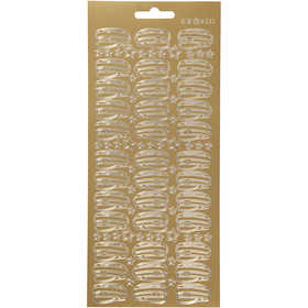 Sticker, Hüte, Blatt 10x23 cm, Gold, 1 Bl. [HOB-170208]