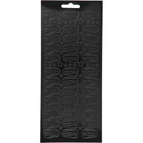 Sticker, Hüte, Blatt 10x23 cm, Schwarz, 1 Bl. [HOB-170210]