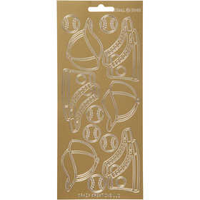 Sticker, Sport, Blatt 10x23 cm, Gold, 1 Bl. [HOB-170248]
