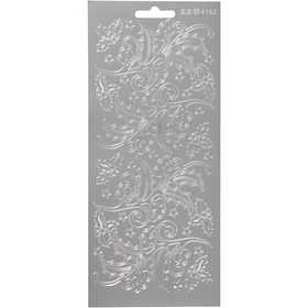 Sticker, Stechpalme/Ilex, Blatt 10x23 cm, Silber, 1 Bl. [HOB-170253]
