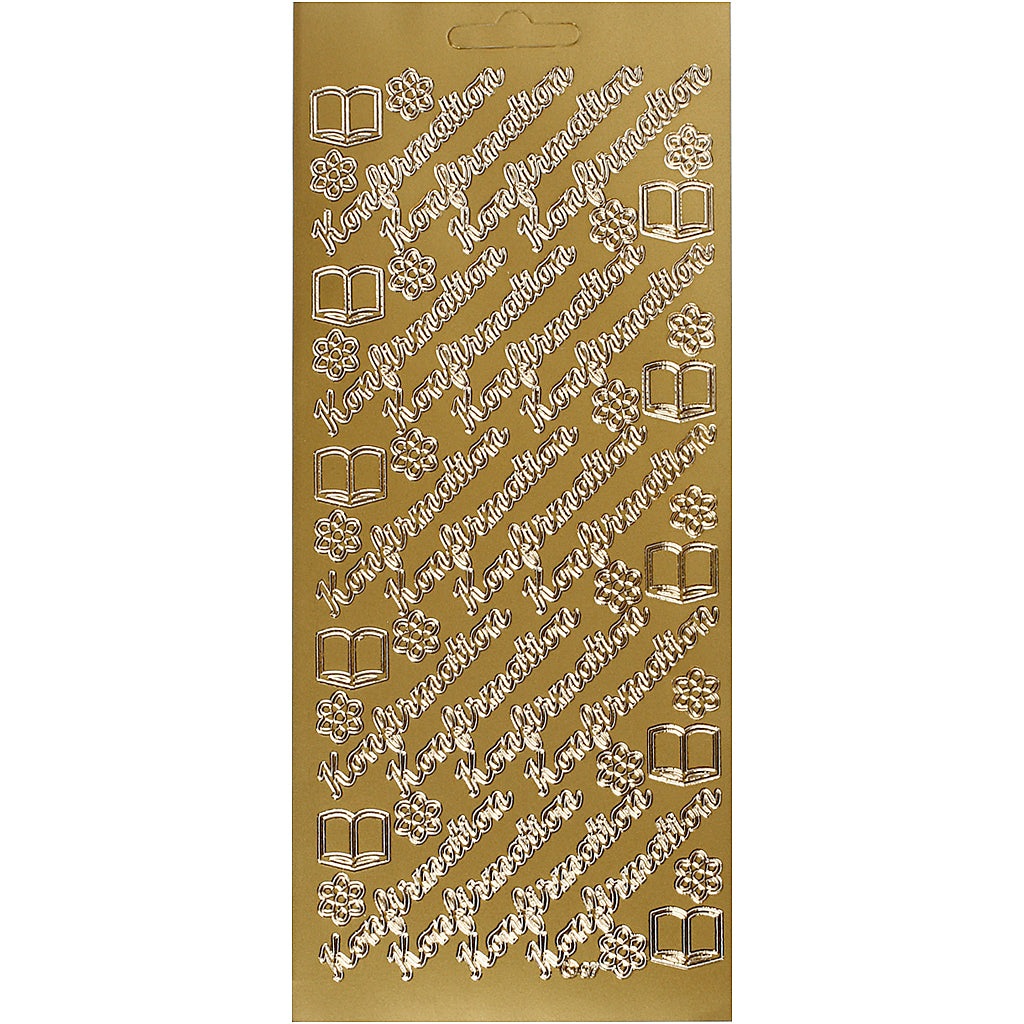 Sticker, Blatt 10x23 cm, Gold, 1 Bl. [HOB-170276]