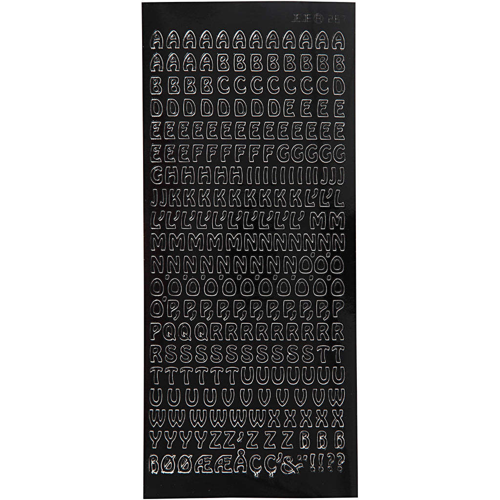 Sticker, Kleine Buchstaben, Blatt 10x23 cm, Schwarz, 1 Bl. [HOB-170289]