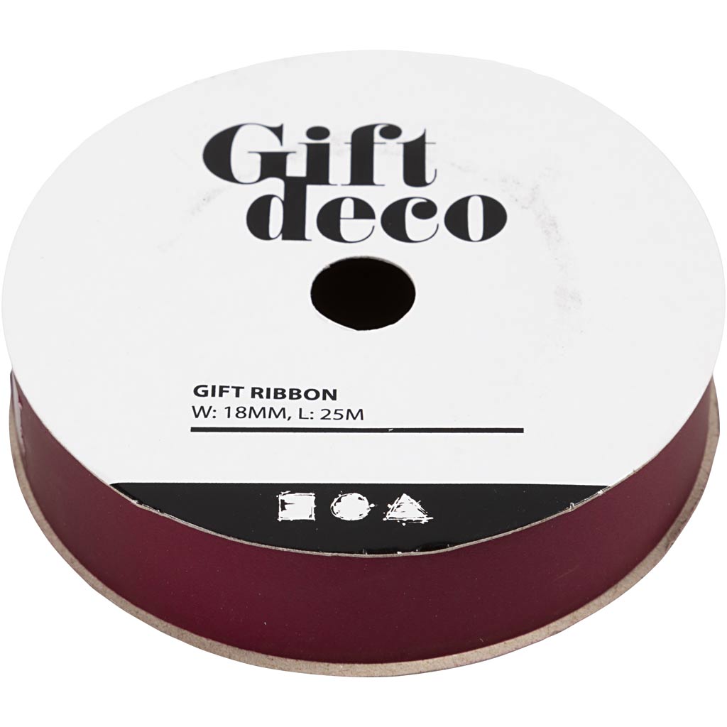 Curling Ribbon, W: 18 mm, matt, red, 25 m/ 1 roll