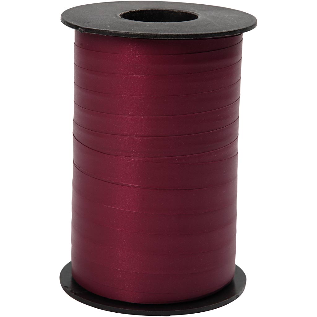 Curling Ribbon, W: 10 mm, matt, dark red, 250 m/ 1 roll
