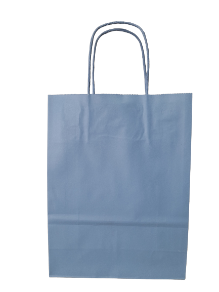 Paper Carrier Bags Pastel Blue 18+8x22cm Kraft 90 grams - 50 pcs