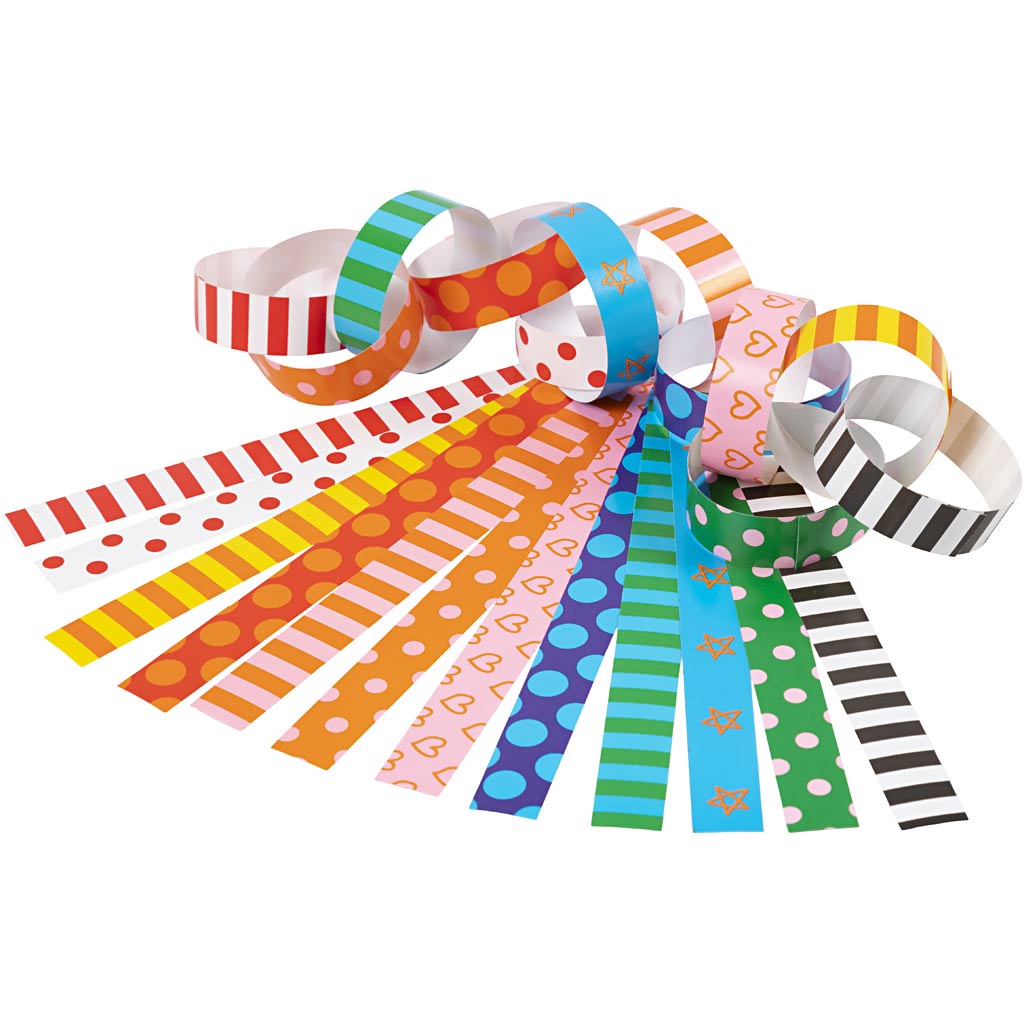 Paper Chains, Pattern, L: 16 cm, W: 15 mm, 400 pc